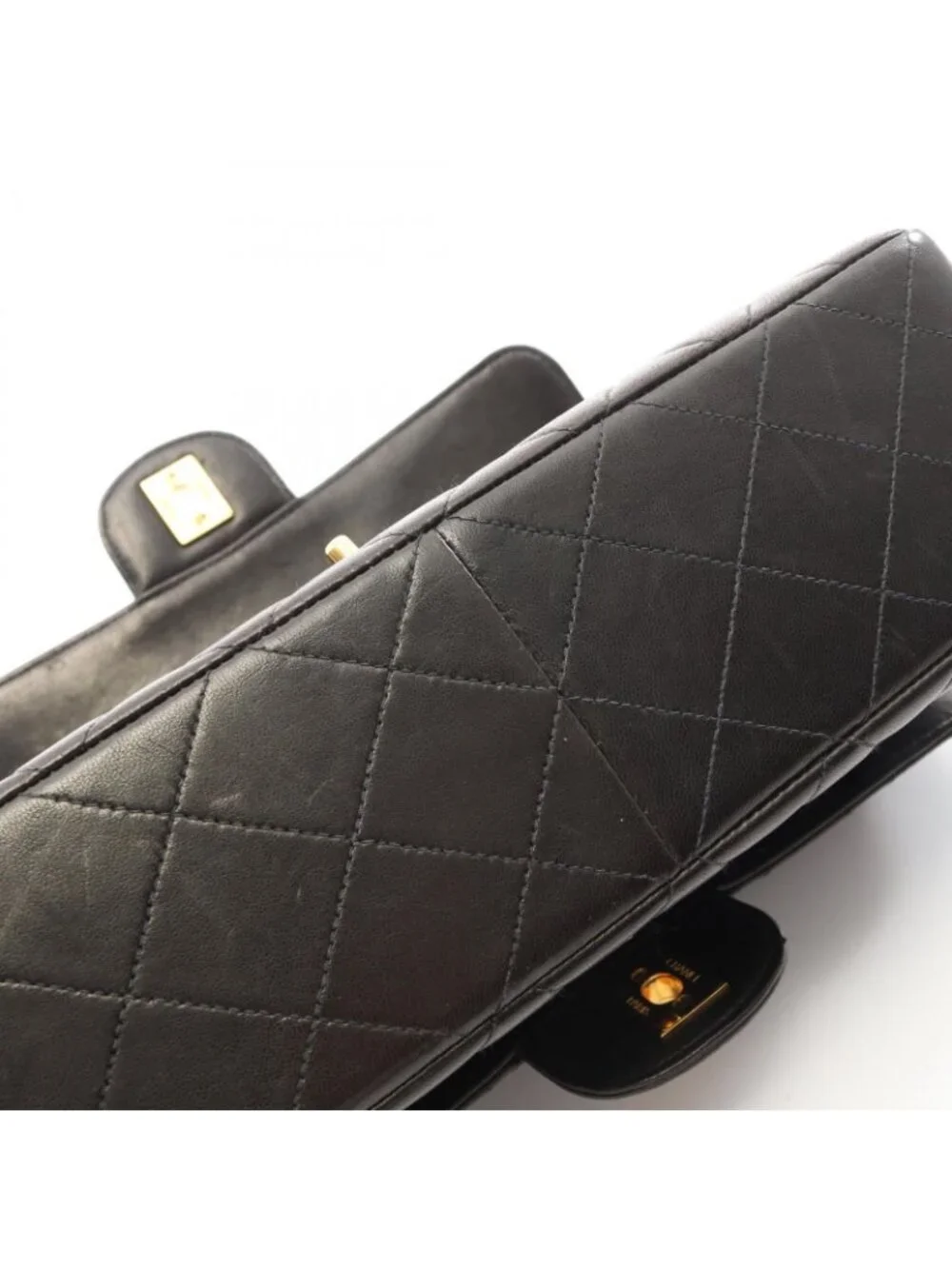 Chanel Quilted Face Black Lambskin Shoulder Bag